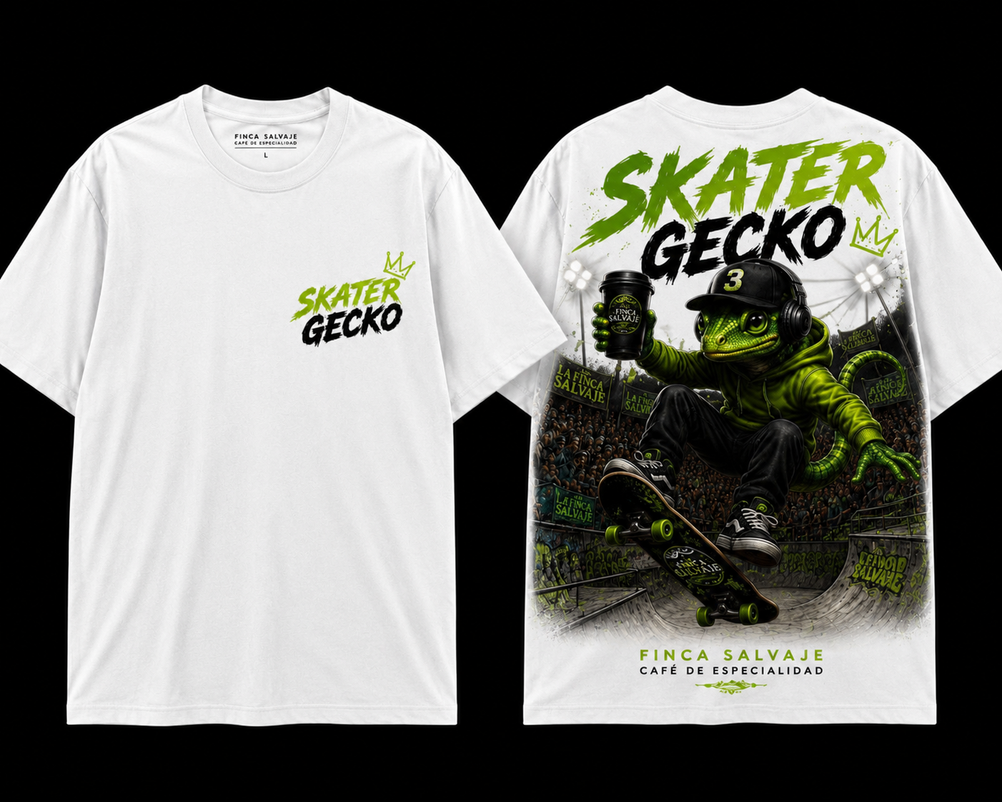 Camiseta Skater Gecko blanca — La Finca Salvaje